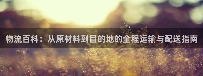 ,优游国际游戏：物流百科：从原材料到